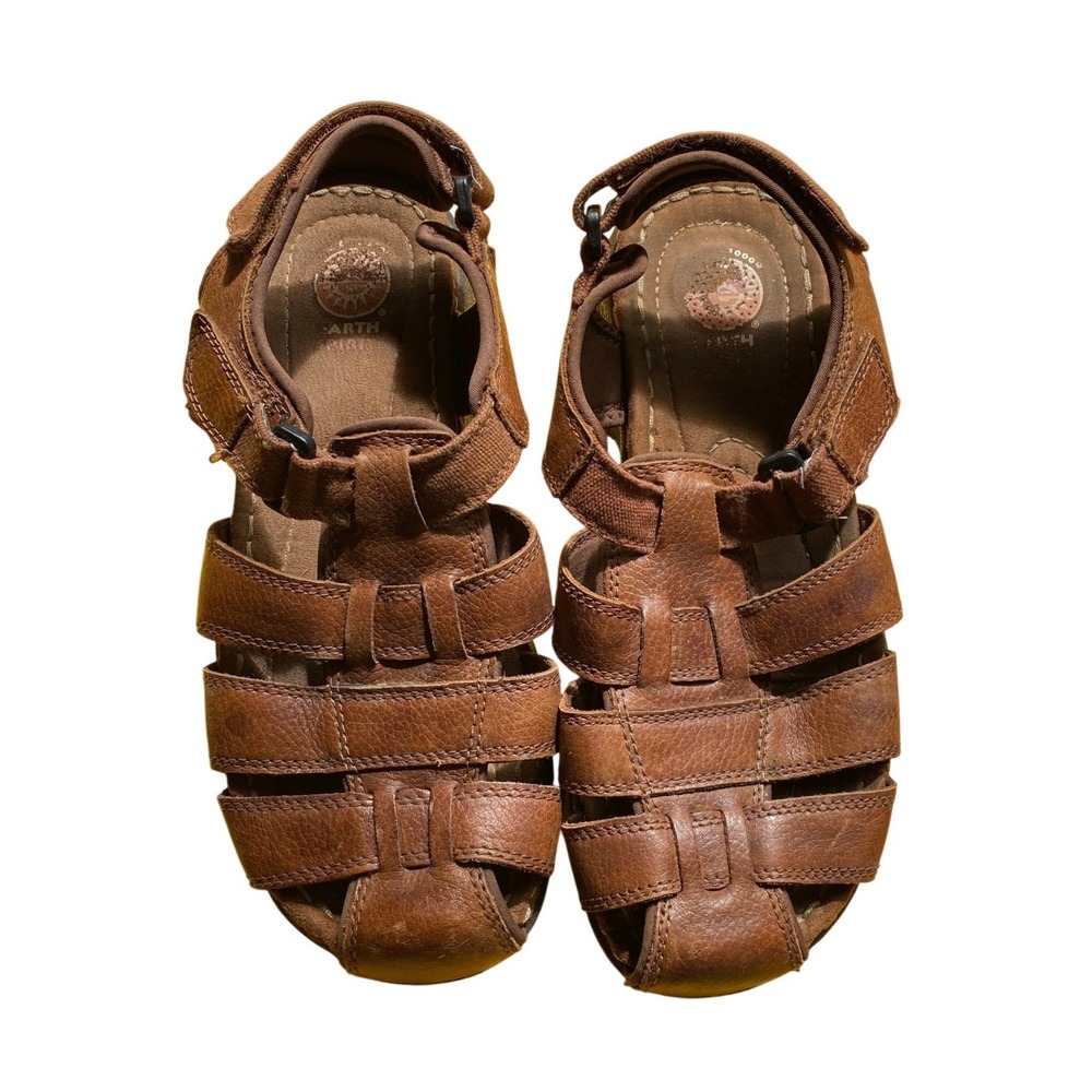 Earth Spirit Fisherman‎ Leather Hiking Brown Shoes Sandals 10.5 Granola Gorpcore